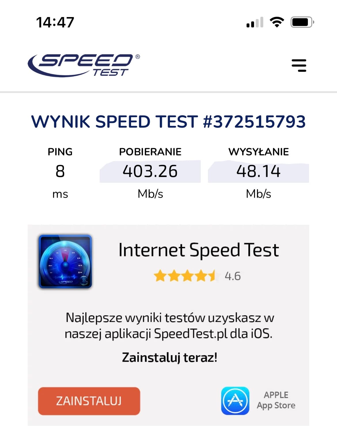 Speed test